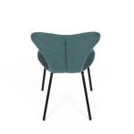 Židle jídelní, modrá látka, nohy černý kov