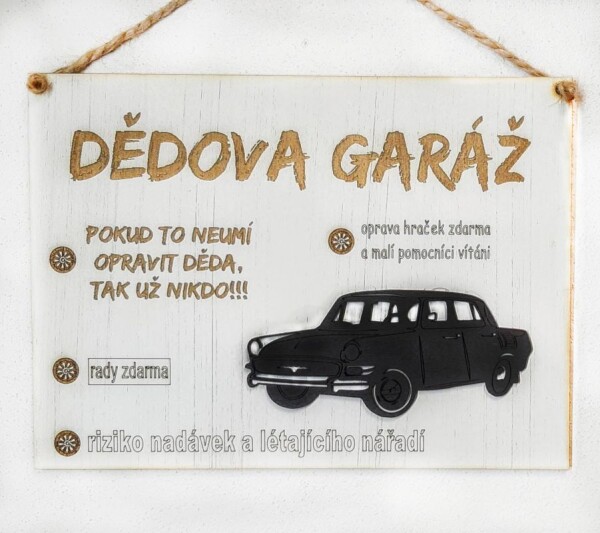 Mdeco Cedulka dědova garáž