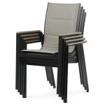 Židle zahradní béžový textilen, hliník, černá barva