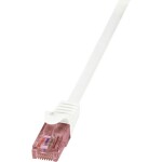 LogiLink CQ2101U RJ45 síťové kabely, propojovací kabely CAT 6 U/UTP 15.00 m bílá samozhášecí, s ochranou 1 ks