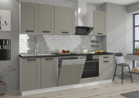 Kuchyňská linka 250 cm Luna 2 - Bílá + Clay grey