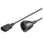 MicroConnect Prodlužovací kabel C14 - Schuko (F) 2m černá (PE130200)