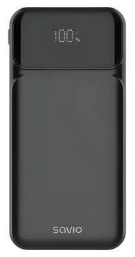 Savio BA-08 černá / Powerbanka / 10 000 mAh / 20W / USB-C PD + USB-A QC (SAVBA-08)