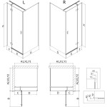 MEXEN/S - Mist H T sprchový kout dveře křídlové pravá 95 x 95, transparent, měď kartáčovaná 8A5T-095-095-65-00-P