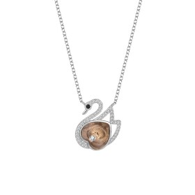 Stříbrný náhrdelník Swarovski Elements Alexa - stříbro 925/1000, labuť, Champagne 40 cm + 5 cm (prodloužení)