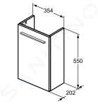 IDEAL STANDARD - i.Life S Umyvadlová skříňka, 354x550x202 mm, 1 dvířka, matná uhlově šedá T5302NV