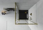 MEXEN/S - Rio sprchový kout 70x70, transparent, zlato + vanička Flat, czarn 860-070-070-50-00-4070G