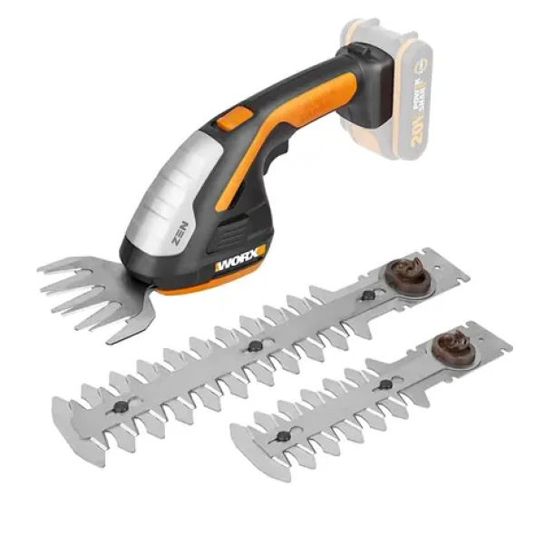 WORX WG801E / Aku nůžky na keře a trávu / 20V / 2.0Ah / Záběr 200|120 mm / Doba chodu 60 min (WG801E)