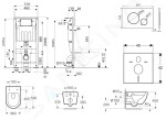 Kielle - Genesis Set předstěnové instalace, klozetu Oudee se sedátkem softclose a tlačítka Gemini II, matná černá / chrom 30505SS22