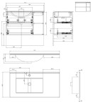 Kielle - Nefia Skříňka s umyvadlem 90 cm, levá varianta, zlatý dub 50027S90L1