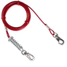 TRIXIE Bezpečnostní lano na výběh červené / Vodítko / 5 m / Kov, plast (G14-2291)