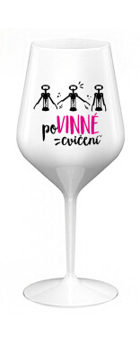 POVINNÉ CVIČENÍ - bílá nerozbitná sklenice na víno 470 ml