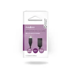 Nedis OTG adaptér Micro-B(M) - USB-A(F) černá / Adaptér / USB 2.0 / 480 Mbps / poniklovaný (CCGB60515BK02)