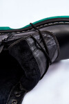 Dámské šněrovací boty se zelenou podrážkou černá Trinah 36