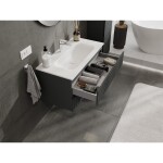 MEXEN/S - Rivel koupelnová skříňka 90 cm s umyvadlem Vela, 2 zásuvky, reliéf , grafit mat/bílá mat - 91A20-09047-2-BFF66-W23M0 91A20-09047-2-BFF66-W23M01
