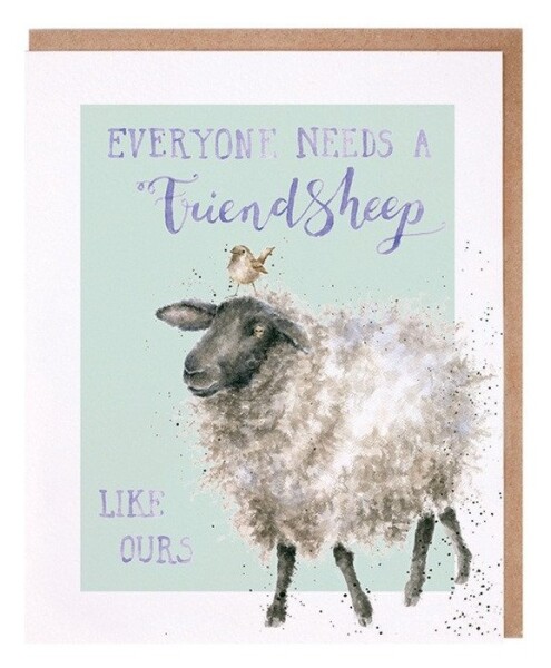 Přání Wrendale Designs Friendsheep - Ovce a ptáček