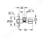 GROHE - Rohový ventil, Hard Graphite 22041A00