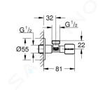 GROHE - Rohový ventil, chrom 22041001