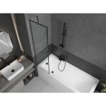 MEXEN/S - Next vanová zástěna FIX 50 x 150, černá vzor, grafit metal 895-050-000-00-70-95