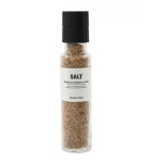 Nicolas Vahé Ochucená sůl Parmesan Tomato Basil 300 g, růžová barva, černá barva, čirá barva, sklo