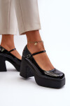 Dámské lakované polobotky na platformě a sloupku Big Star NN274004 černé 37