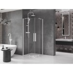 MEXEN/S - Velar Duo čtvercový sprchový kout 90 x 90, transparent, bílá 871-090-090-02-20