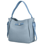 Módní dámská koženková kabelka na rameno Aminta, džínově modrá