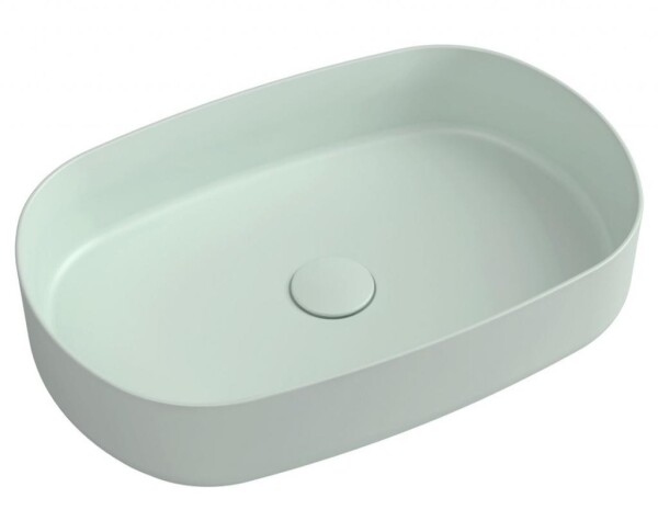 ISVEA - INFINITY OVAL keramické umyvadlo na desku, 55x36cm, zelená mint 10NF65055-2T