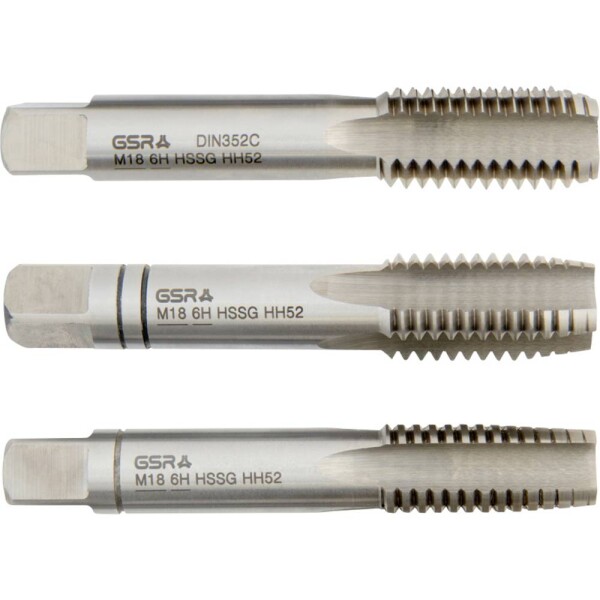 GSR B00105280 ruční závitník metrický M18 DIN 352 HSS 3 ks