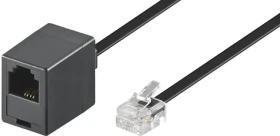 PremiumCord Kabel prodlužovací telefonní rovný 6P4C plug - 6P4C jack 10m (tk6mf-10b)