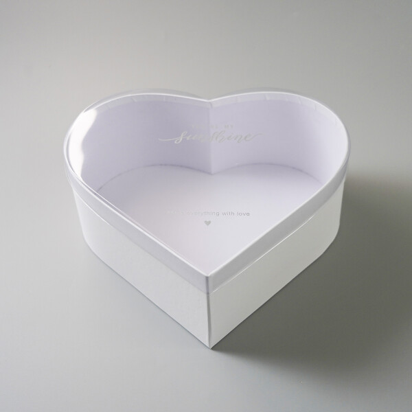 Cake star Dárkový box "srdce" pruhledné víko 28x25x11cm "L"