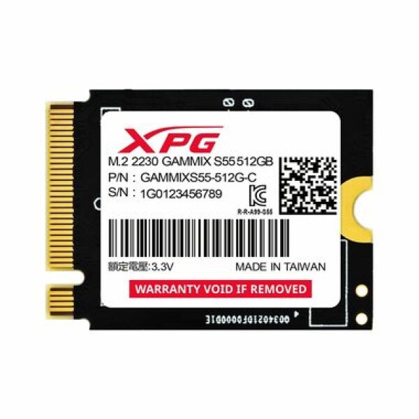 ADATA XPG GAMMIX S55 512GB / M2 2230 Gen 4 / RW: 5000/3000 MBps / 5y (SGAMMIXS55-512G-C)