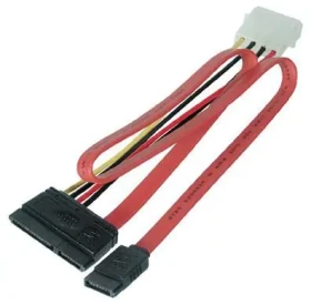 MicroConnect Propojovací kabel SATA 15+7pin - SATA 4+7pin 0.34m červená (PI17146)