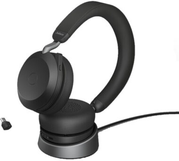 Jabra Evolve2 75 UC USB-C černá + nabíjecí stojánek / mikrofon / ANC / USB-C (nabíjení) / USB adaptér + Bluetooth (27599-989-889)