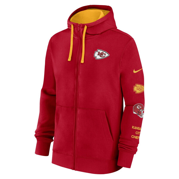 Nike Pánská mikina Kansas City Chiefs NFL Full-Zip Club Fleece Hoodie Velikost: S