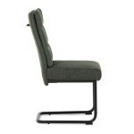 Židle jídelní, taštičkové pružiny v sedáku, madlo na opěráku, zelená látka, černý kov