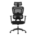 Kancelářská židle, černá síťovina, posuvný opěrák, plastový kříž, kolečka na tvrdé povrchy