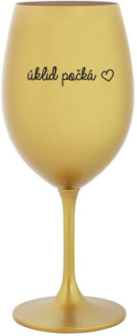 ÚKLID POČKÁ zlatá sklenice na víno 350 ml