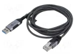 Goobay USB-A - RJ-45 černá/šedá / Síťový adaptér / USB 3.2 Gen1 / 1 Gbit/s / 2 m (74395)