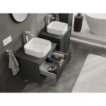 MEXEN/S - Rivel koupelnová skříňka pod umyvadlo 60, 2 zásuvky, reliéf , grafit mat 91A20-06047-2-BFF66