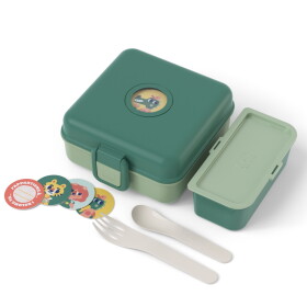 Monbento Svačinový box Monbento Snacky Green Forest 850 ml, zelená barva, plast