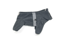 Komfort fleecová kombinéza pro psa Barva: Šedá, Délka zad (cm): 28, Obvod hrudníku: 36 - 42 cm