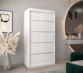 Šatní skříň Abi V1 Barva korpusu: Bílá, Rozměry: 100 cm, Dveře: Bílá