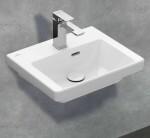 VILLEROY & BOCH - Subway 3.0 Umývátko 45x37 cm, s přepadem, otvor pro baterii, CeramicPlus, alpská bílá 437045R1