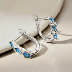 LUNICA Stříbrné náušnice TŘPYTIVÁ MODRÁ 0803