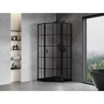 MEXEN/S - Mist L sprchový kout pětiboký křídlový pravá 90 x 90, černá kratka, černá 8A8L-090-090-70-77-P