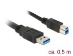 Delock Kabel USB 3.0 Typ-A samec USB 3.0 Typ-B samec 0.5 m černá (85065-D)