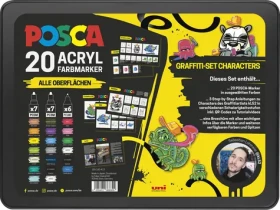 POSCA Graffiti / Akrylový popisovač / sada 20 ks / etue (186830)