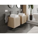 MEXEN/S - Rivel koupelnová skříňka pod umyvadlo 50 cm s deskou, 1 šuplík, reliéf , dub 91A20-05047-1-BFC81
