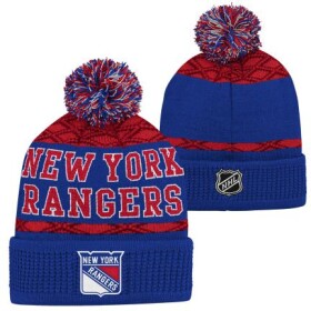 Outerstuff Dětská zimní čepice New York Rangers NHL Puck Pattern Cuffed Pom